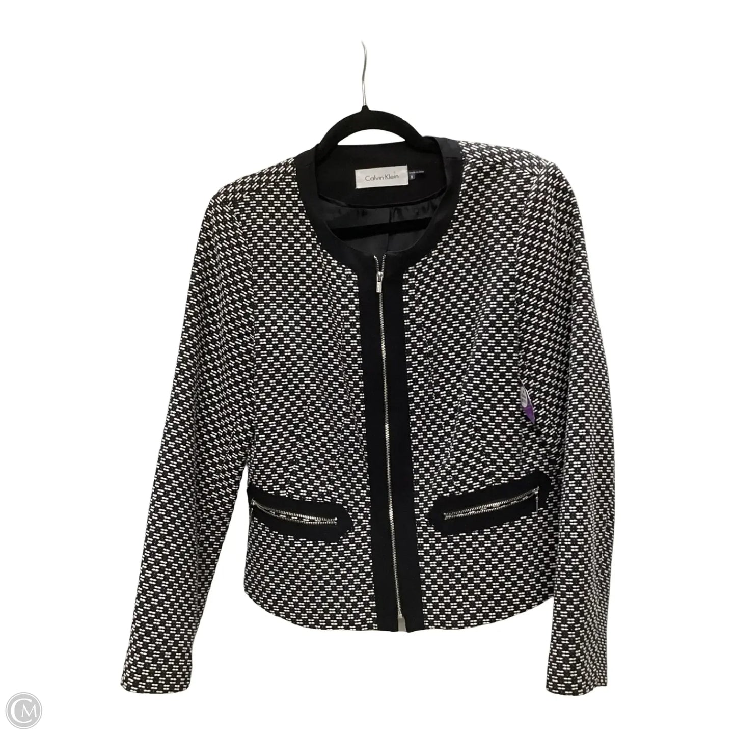 Blazer By Calvin Klein In Black & White, Size: 8