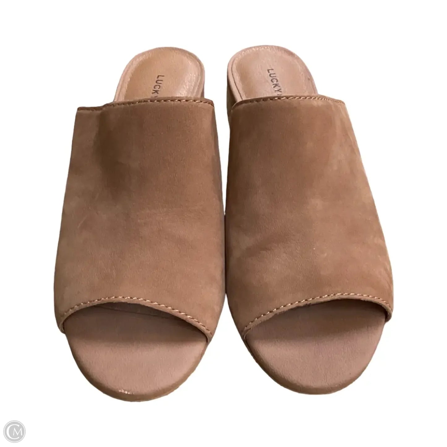 Sandals Heels Block By Lucky Brand In Brown, Size: 8.5
