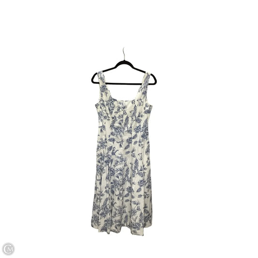 Dress Casual Midi By Joie In Blue & White, Size: 10