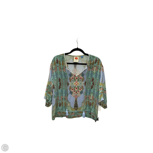 Blouse Short Sleeve By Farm Rio In Floral Print, Size: S