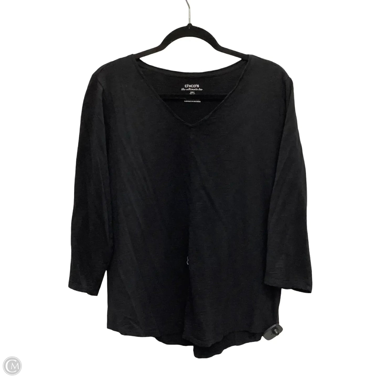 Blouse 3/4 Sleeve By Chicos In Black, Size: 4