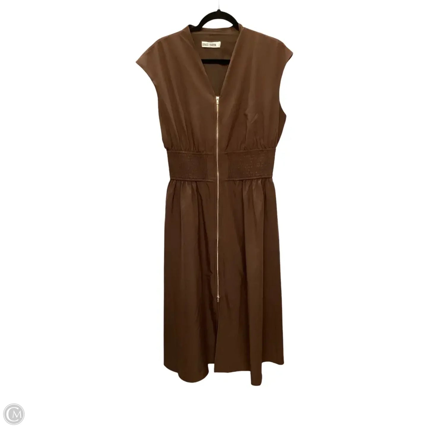 Dress Casual Midi By Grace Karin In Brown, Size: L