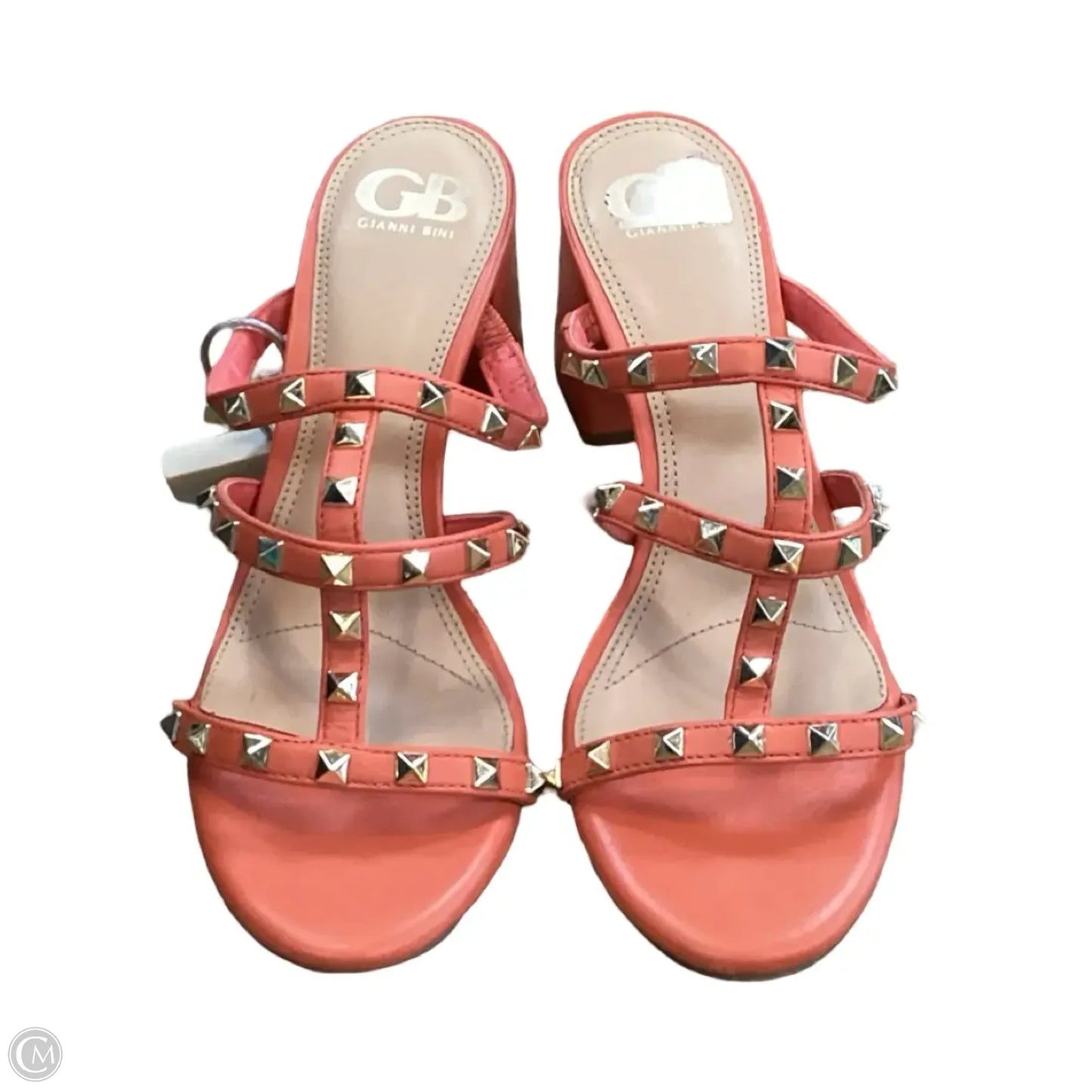 Sandals Heels Block By Gianni Bini In Orange, Size: 7