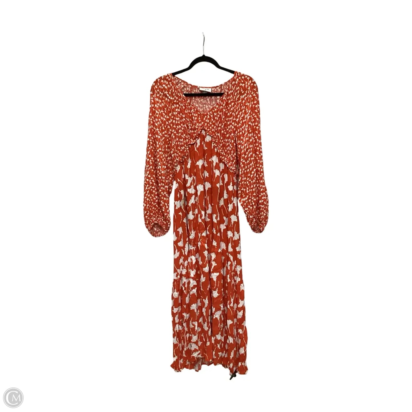 Dress Designer By Diane Von Furstenberg In Orange & White, Size: M