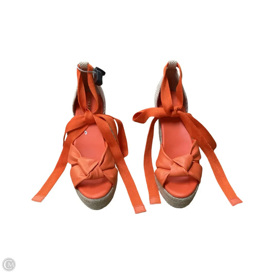 Sandals Heels Wedge By Cole-haan In Orange, Size: 8.5