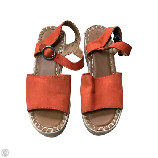 Sandals Heels Wedge By Universal Thread In Orange, Size: 7.5