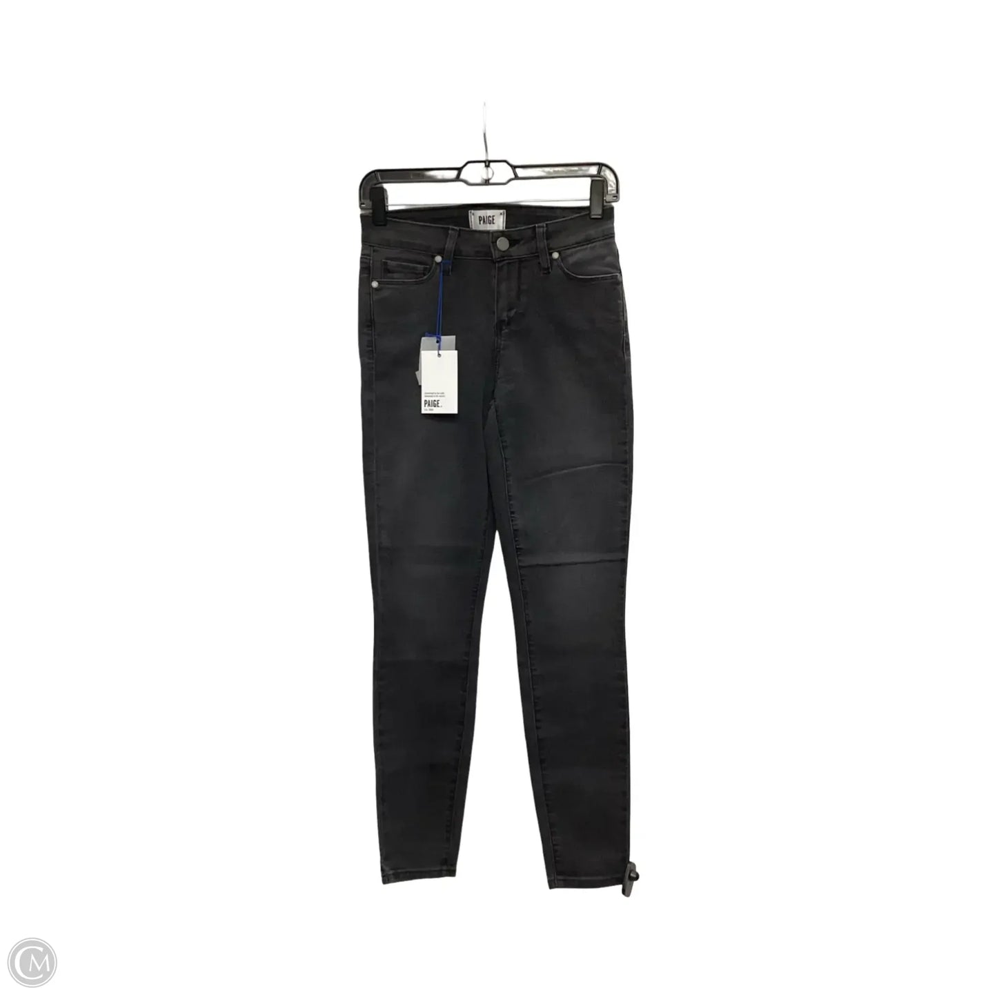 Jeans Skinny By Paige In Black Denim, Size: 8
