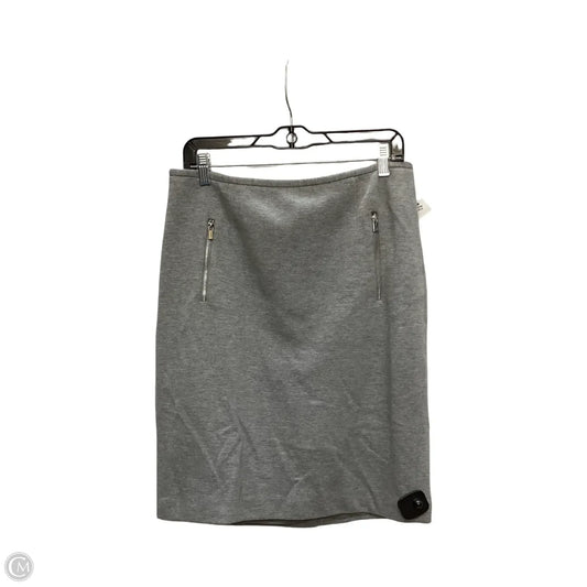 Skirt Midi By Calvin Klein In Grey, Size: 10