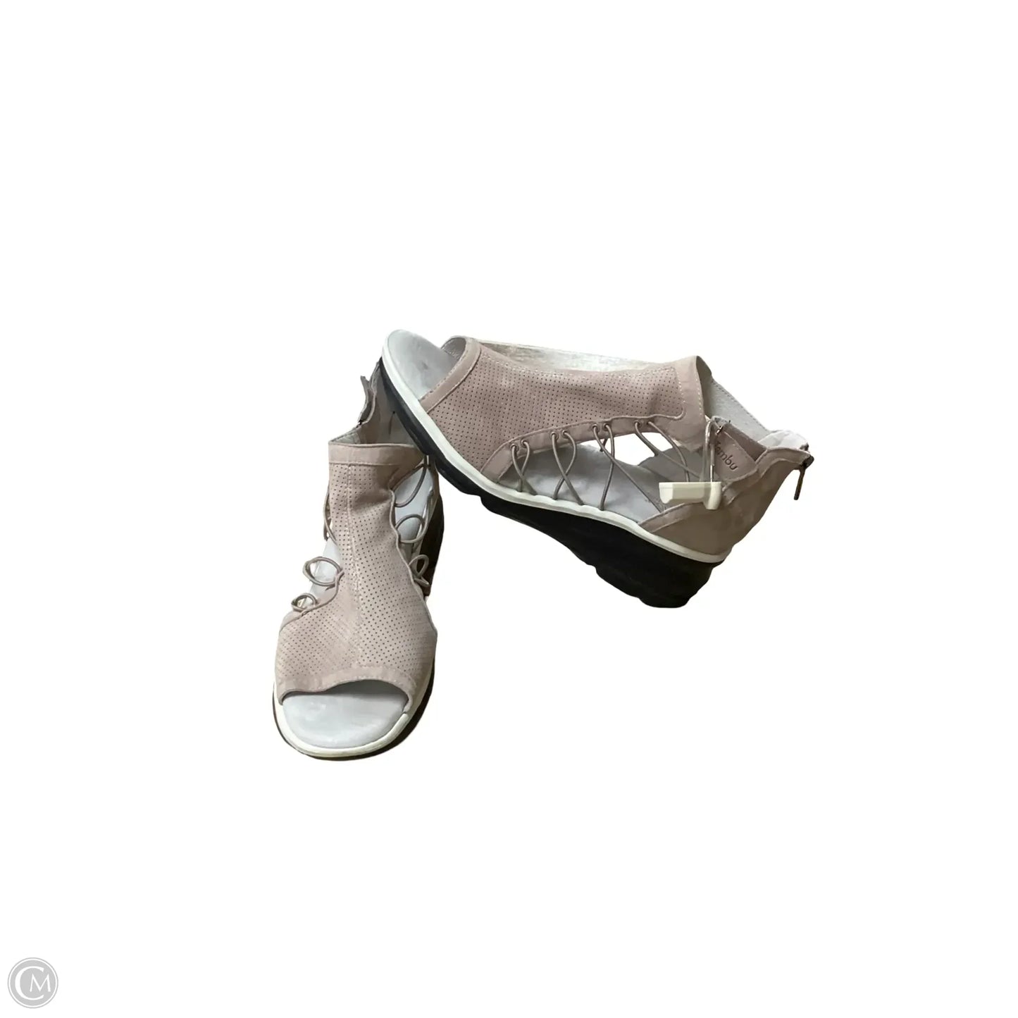Sandals Heels Wedge By Jambu In Grey, Size: 11