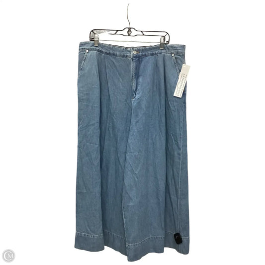Pants Cropped By Pilcro In Blue Denim, Size: Xl