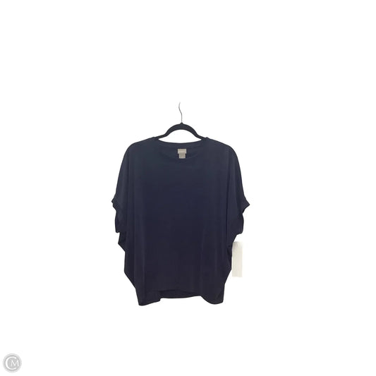 Blouse Short Sleeve By Chicos In Navy, Size: M