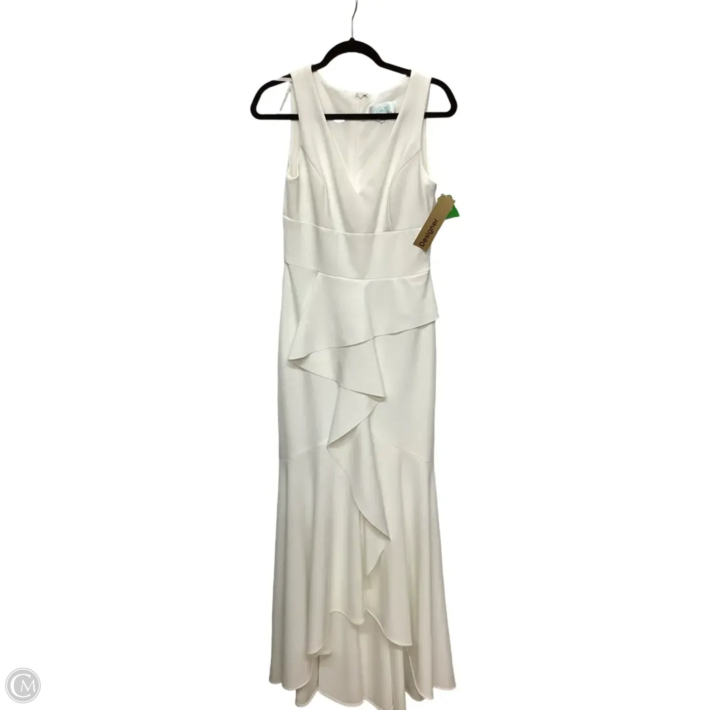 Designer Dress Party Long By Clothes Mentor In White, Size: 8