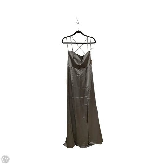 Designer Dress Party Long By Amsale In Silver, Size: 8
