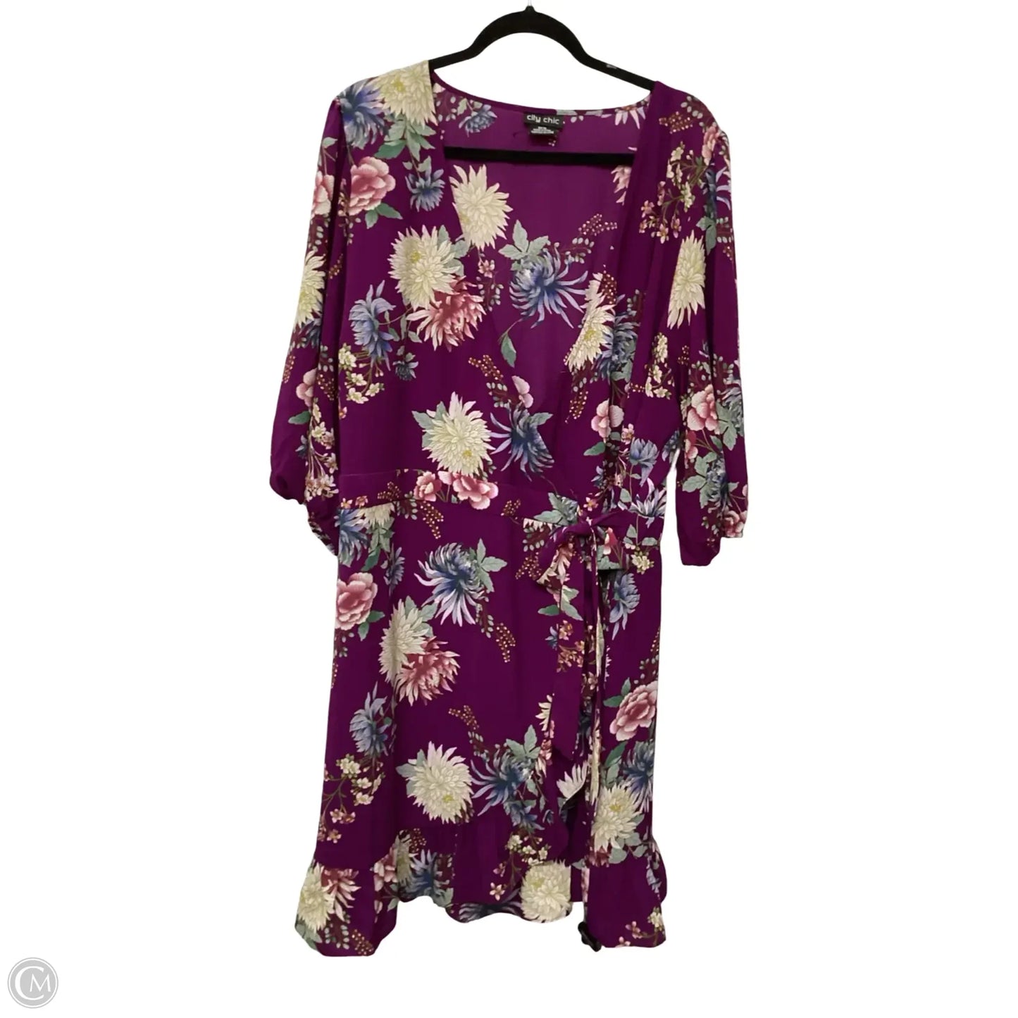 Dress Casual Short By City Chic In Purple, Size: 1x