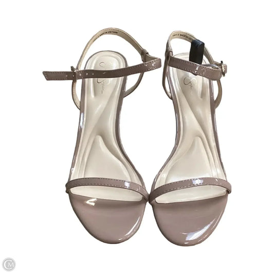 Sandals Heels Stiletto By Jessica Simpson In Tan, Size: 10