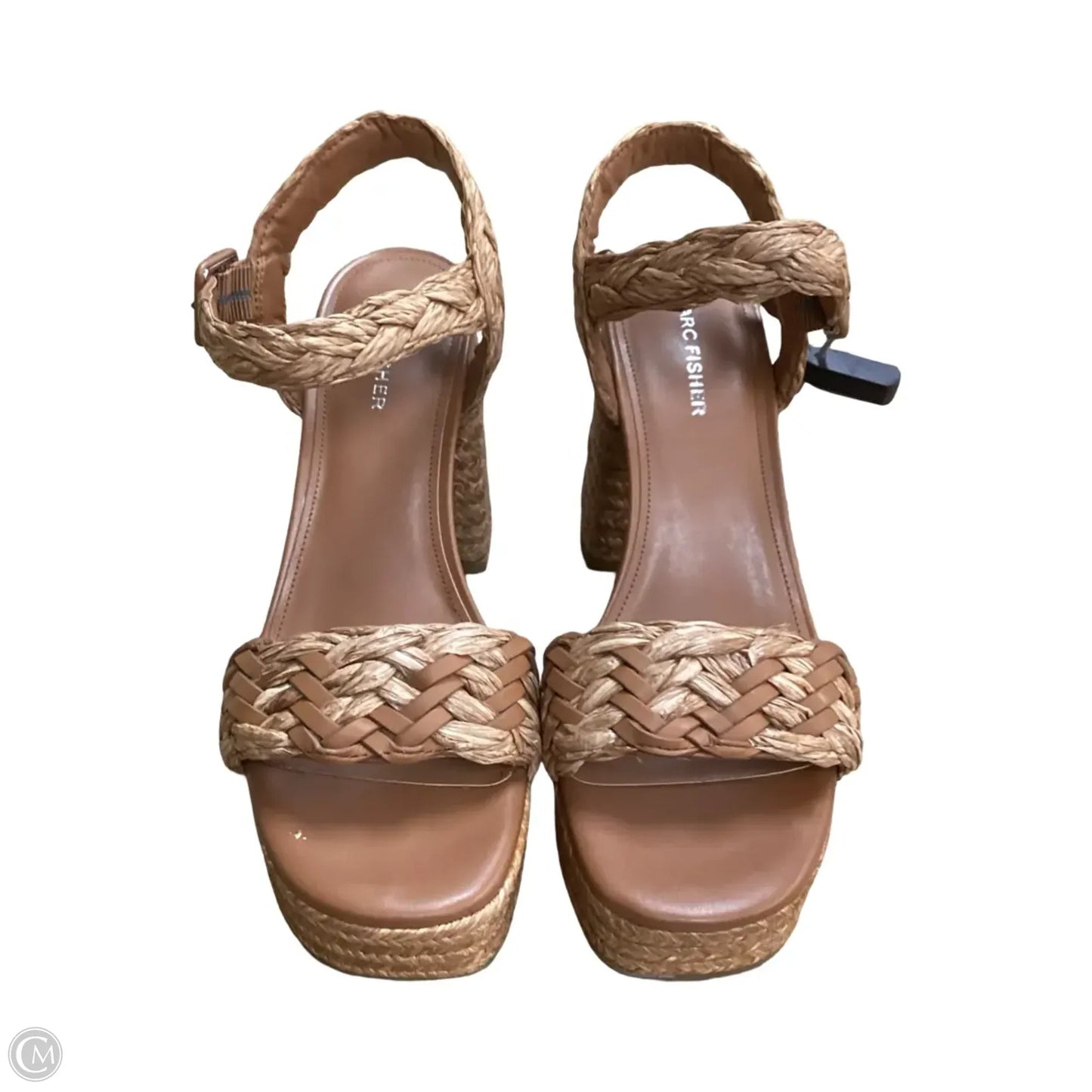 Sandals Heels Block By Marc Fisher In Tan, Size: 10
