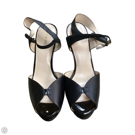 Sandals Heels Stiletto By Nine West In Black, Size: 10