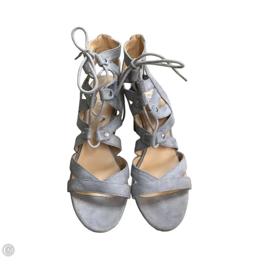 Sandals Heels Block By Xoxo In Blue, Size: 10