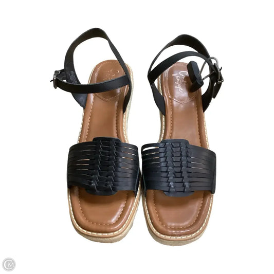 Sandals Heels Wedge By Crown Vintage In Black, Size: 10