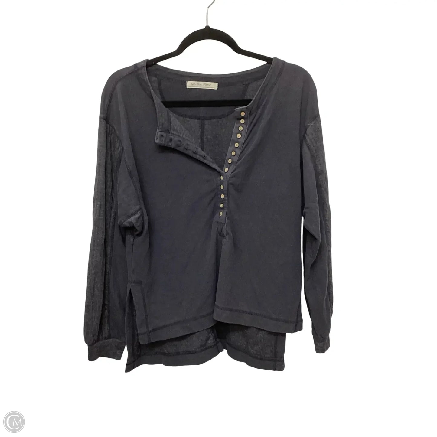 Blouse Long Sleeve By Free People In Grey, Size: Xs