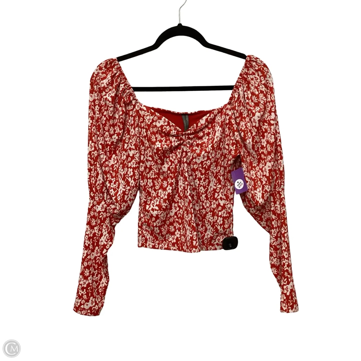 Blouse Long Sleeve By Anthropologie In Red, Size: Xs