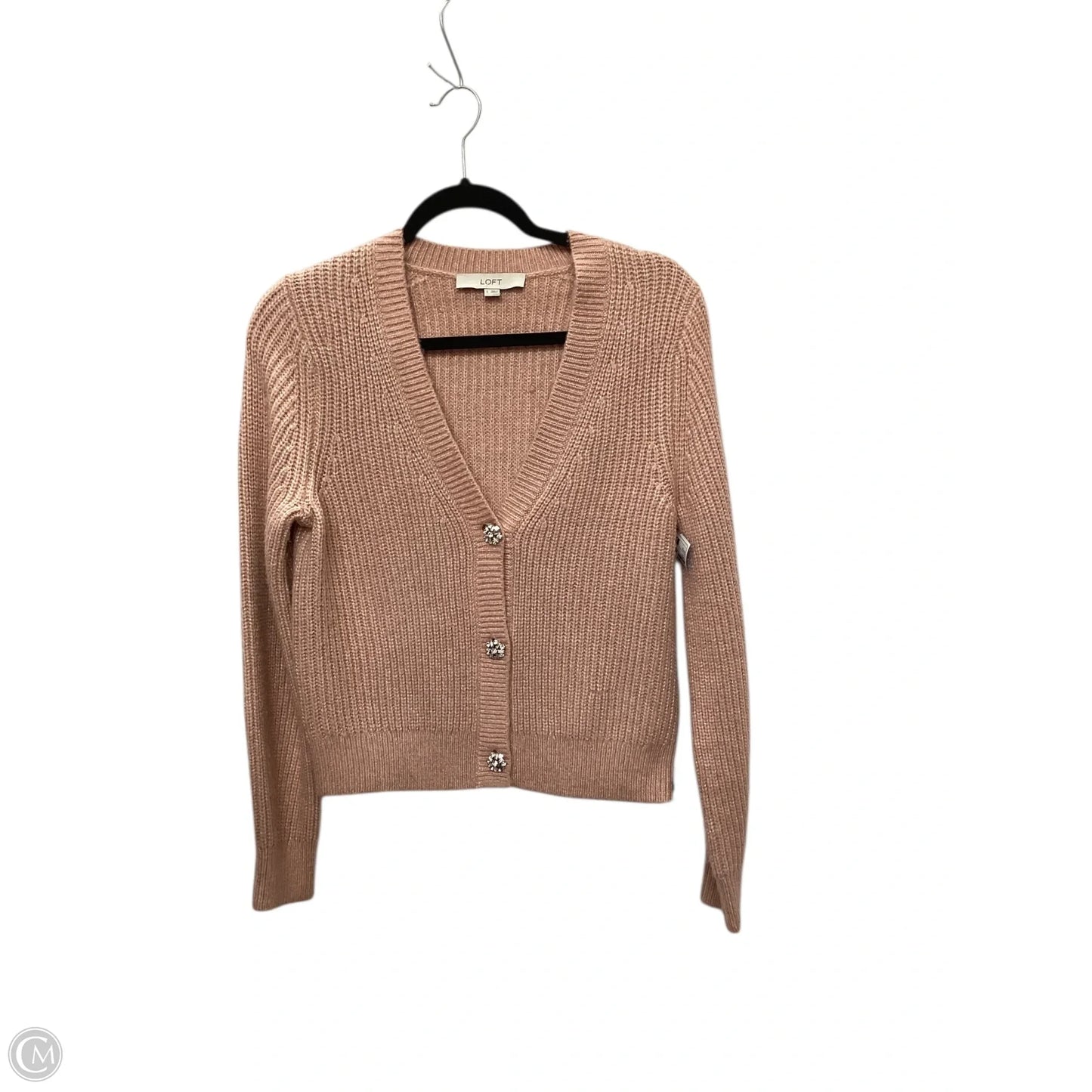 Sweater Cardigan By Loft In Pink, Size: S