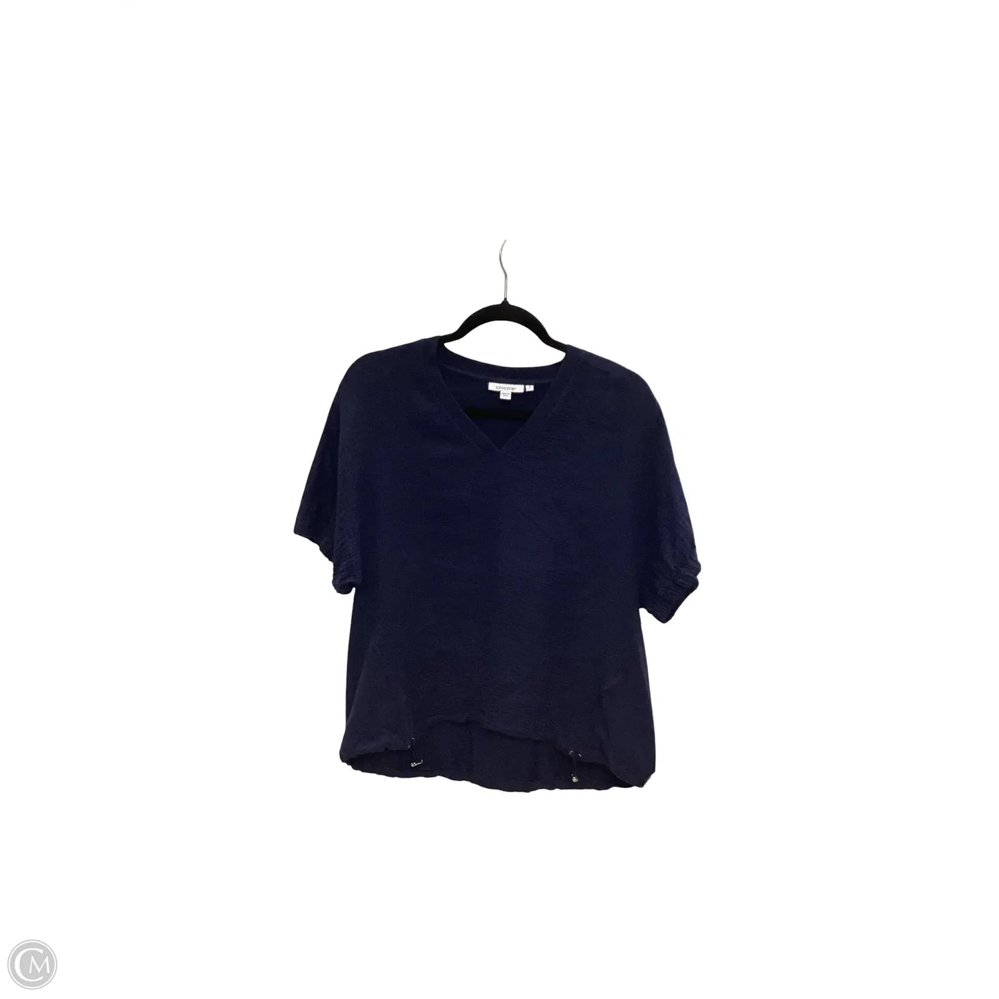 Blouse Short Sleeve By Chicos In Navy, Size: 0