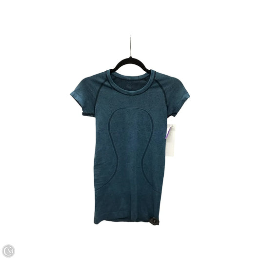Athletic Top Short Sleeve By Lululemon In Teal, Size: 6