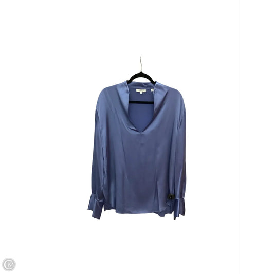 Designer Blouse Long Sleeve By Vince In Blue, Size: Xl