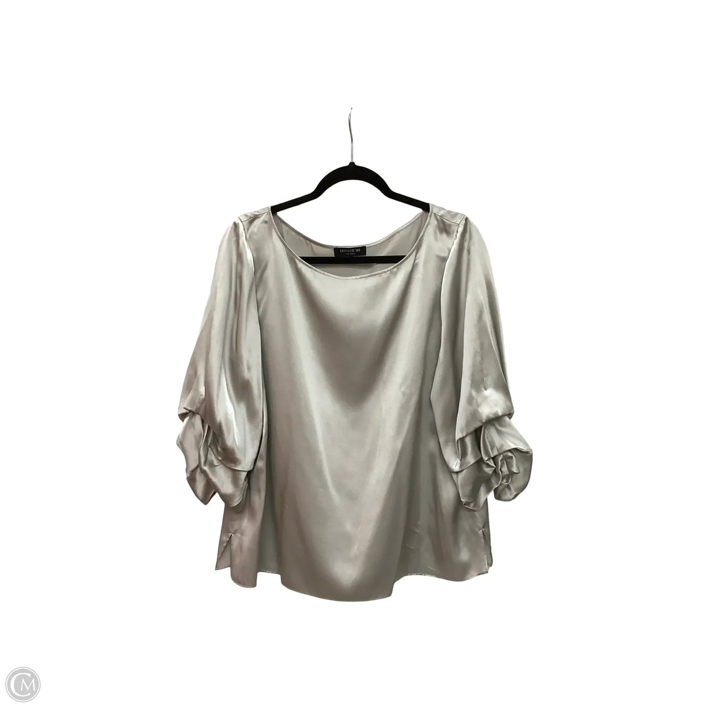 Blouse Designer By Lafayette 148 In Grey, Size: Xl