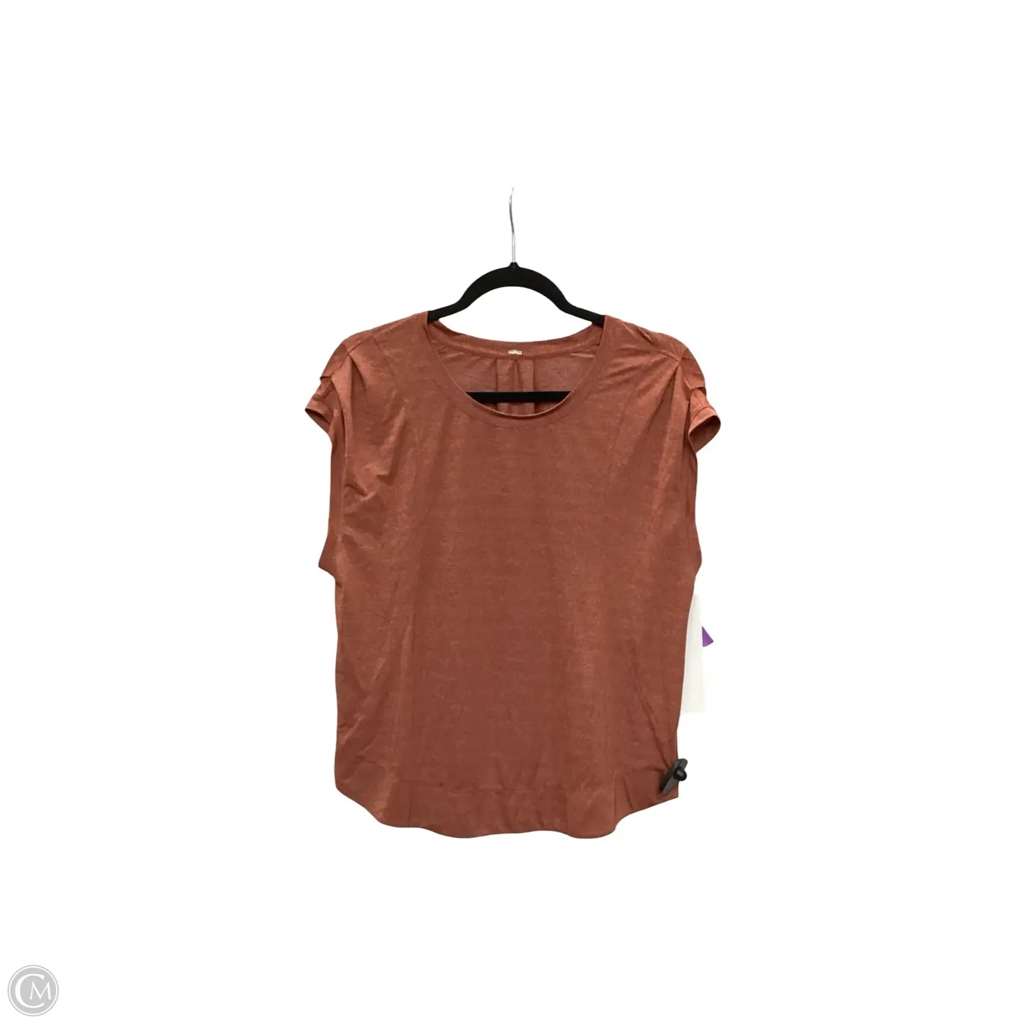Athletic Top Short Sleeve By Lululemon In Orange, Size: 6