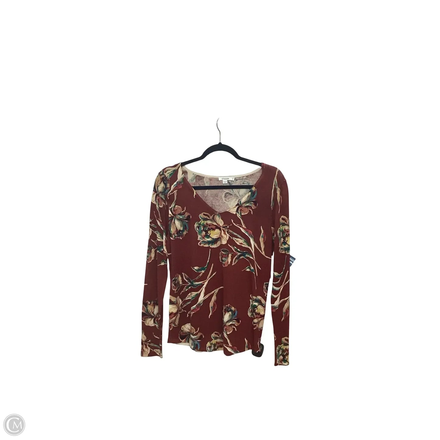 Sweater By Chicos In Floral Print, Size: 0