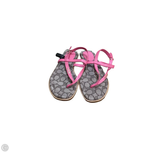 Sandals Designer By Coach In Pink, Size: 7.5