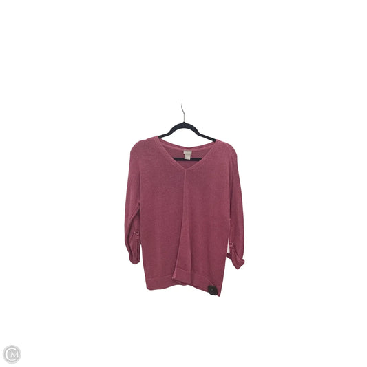 Top 3/4 Sleeve By Chicos In Pink, Size: 8