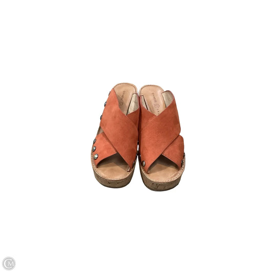 Sandals Heels Wedge By Chinese Laundry In Orange, Size: 8