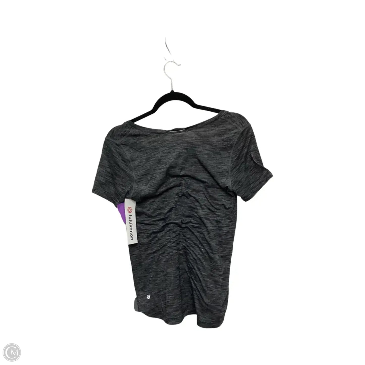 Athletic Top Short Sleeve By Lululemon In Grey, Size: 4