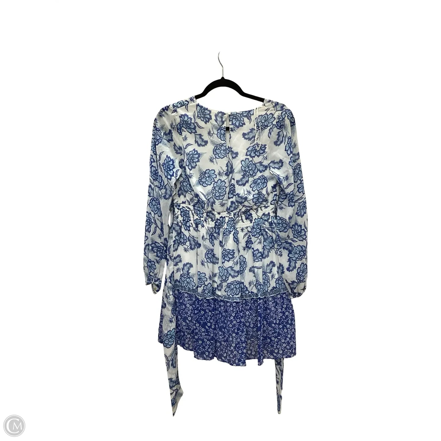 Dress Casual Short By Japna In Blue & White, Size: M