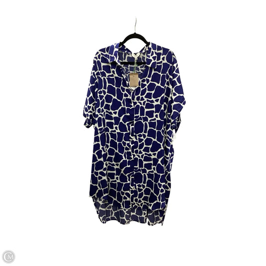 Dress Casual Short By Umgee In Blue & White, Size: 2x