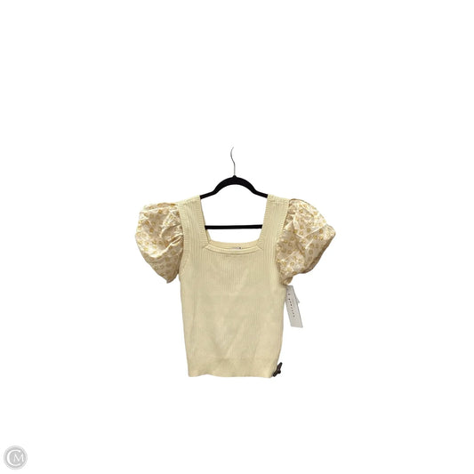 Blouse Short Sleeve By Current Air In Yellow, Size: L