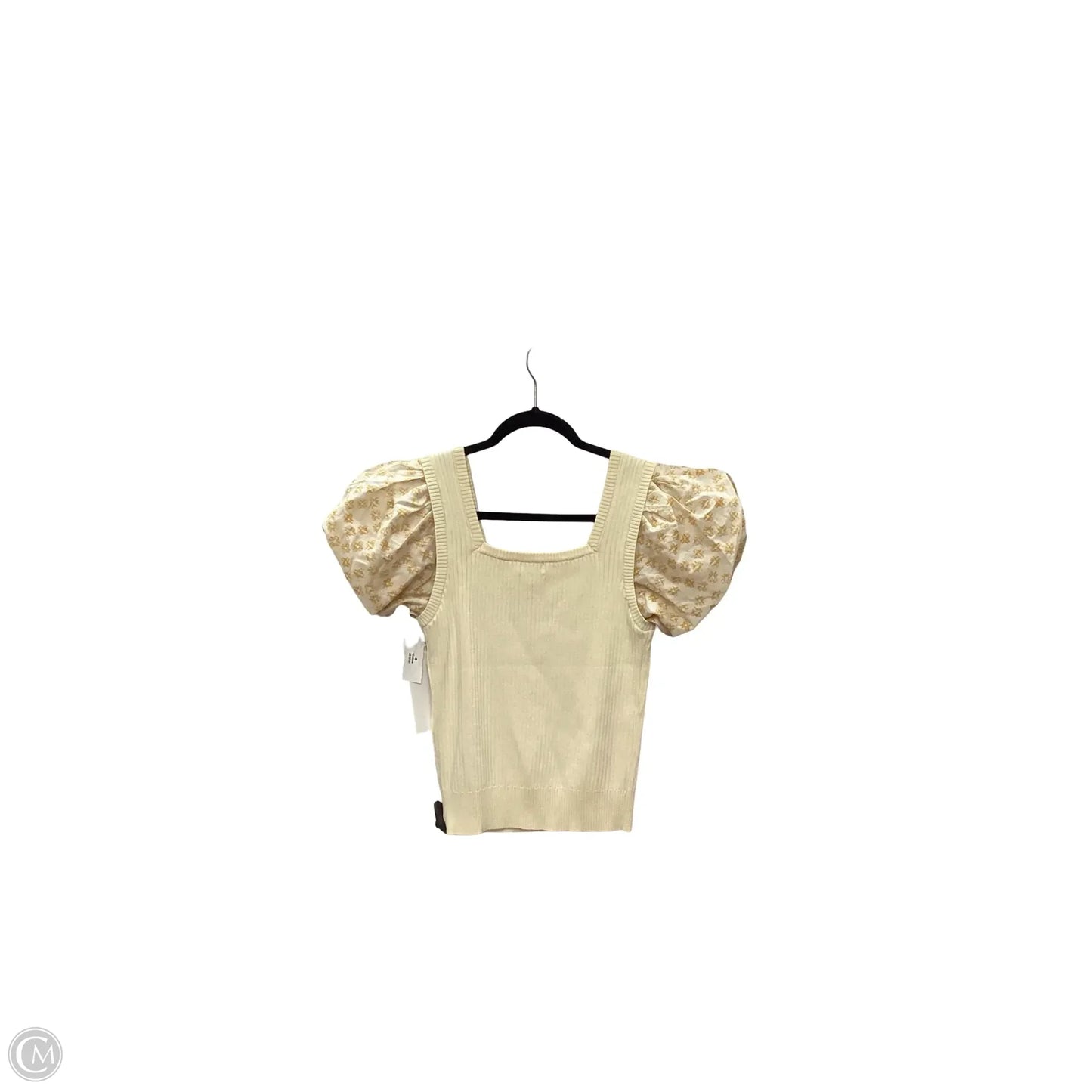 Blouse Short Sleeve By Current Air In Yellow, Size: L
