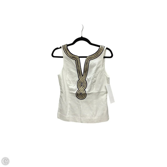 Top Sleeveless Designer By Lilly Pulitzer In White, Size: 4