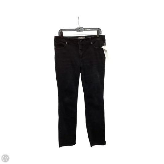Jeans Straight By Chicos In Black Denim, Size: M