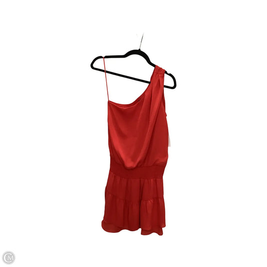 Designer Dress Casual Short By Krisa In Red, Size: S