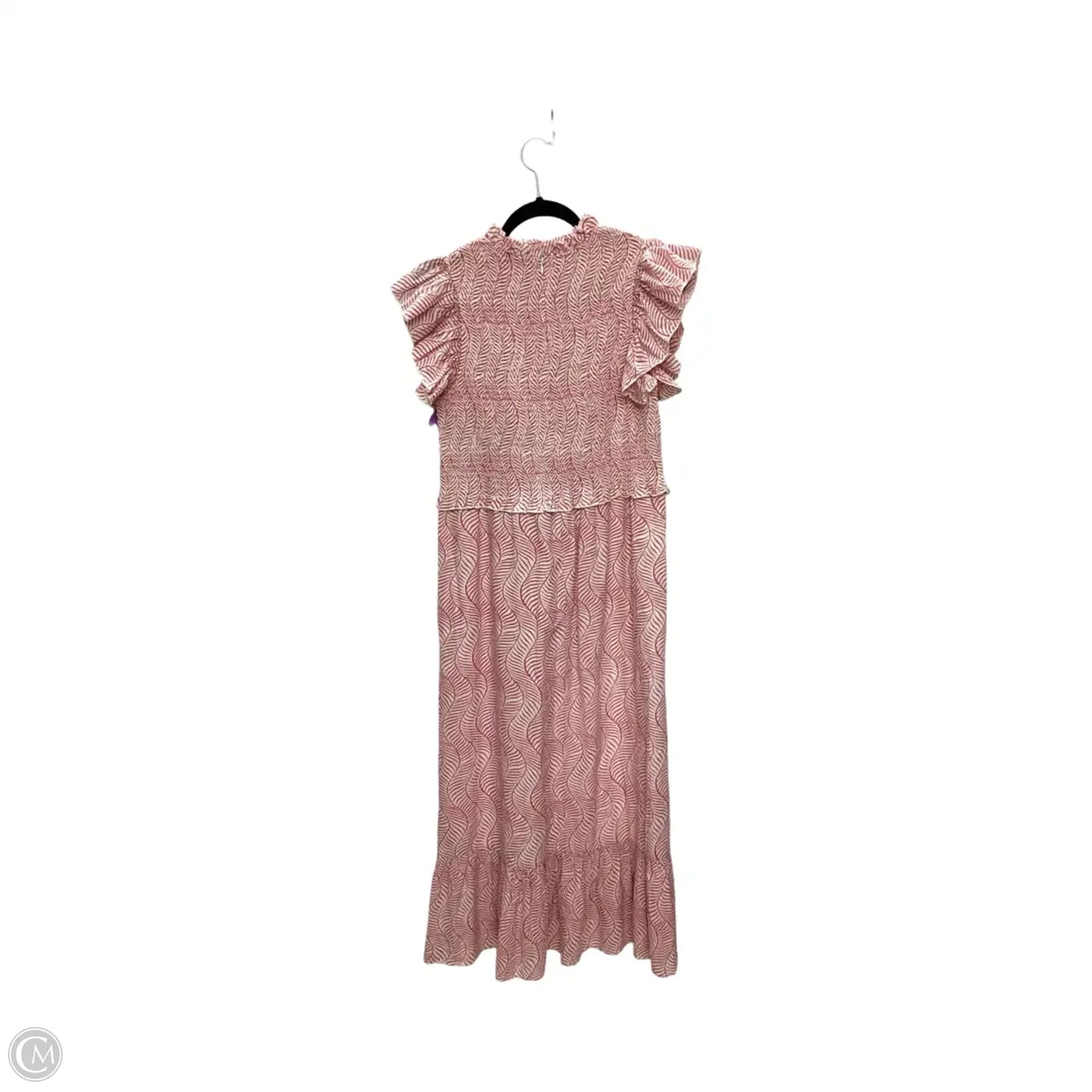 Dress Casual Maxi By Clothes Mentor In Pink & White, Size: L