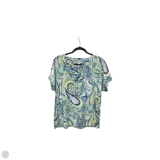 Blouse Short Sleeve By Chicos In Multi-colored, Size: M