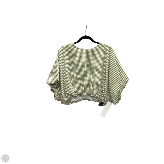Blouse Short Sleeve By English Factory In Plaid Pattern, Size: S