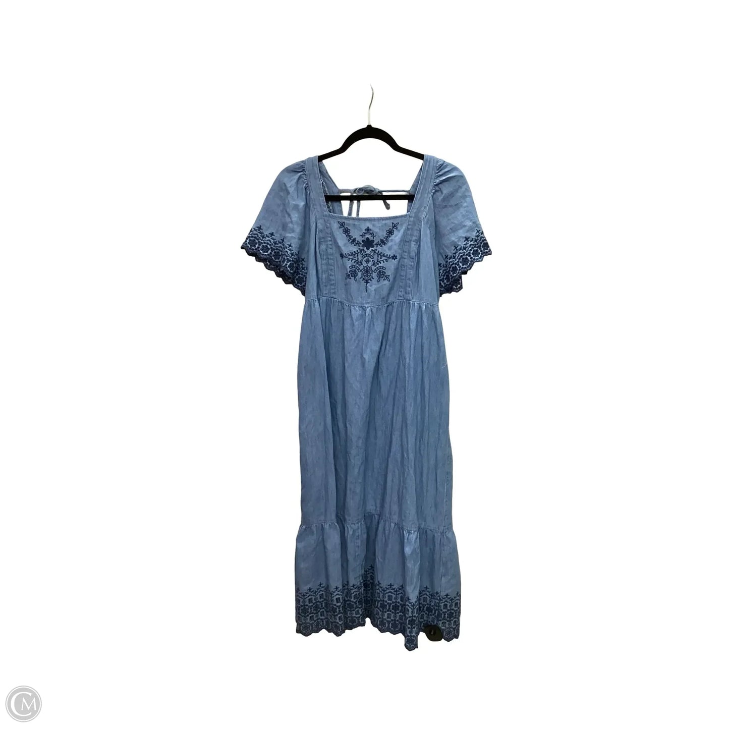 Dress Casual Midi By Old Navy In Blue Denim, Size: M