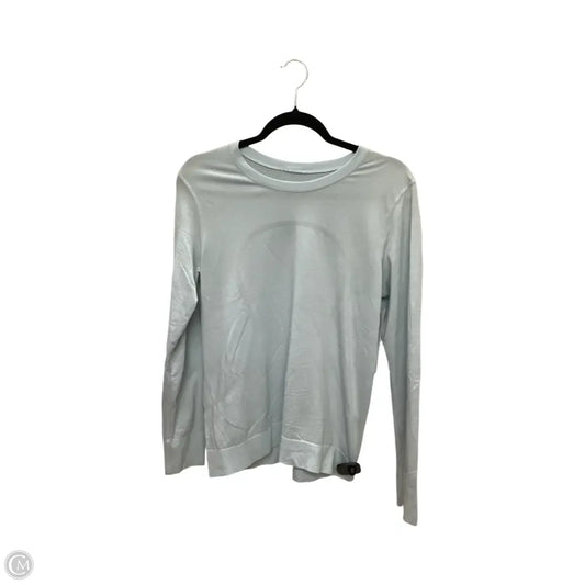 Athletic Top Long Sleeve Collar By Lululemon In Blue, Size: 8