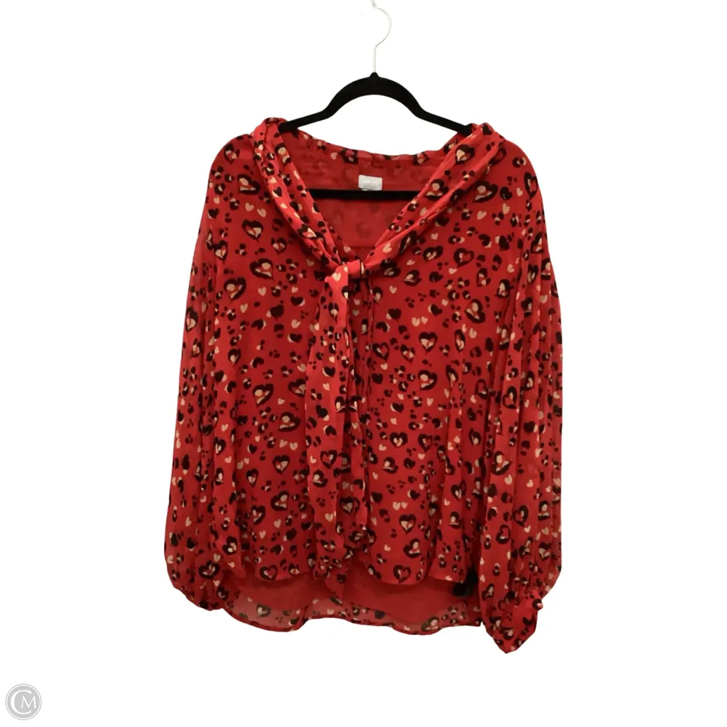 Blouse Long Sleeve By Chicos In Red, Size: Xl