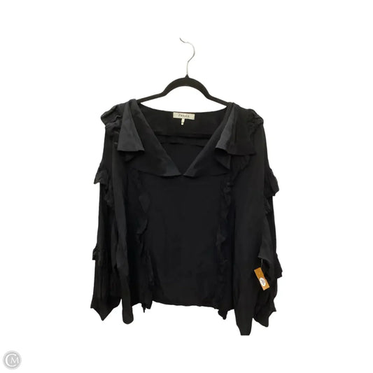 Blouse Short Sleeve By Frame In Black, Size: L